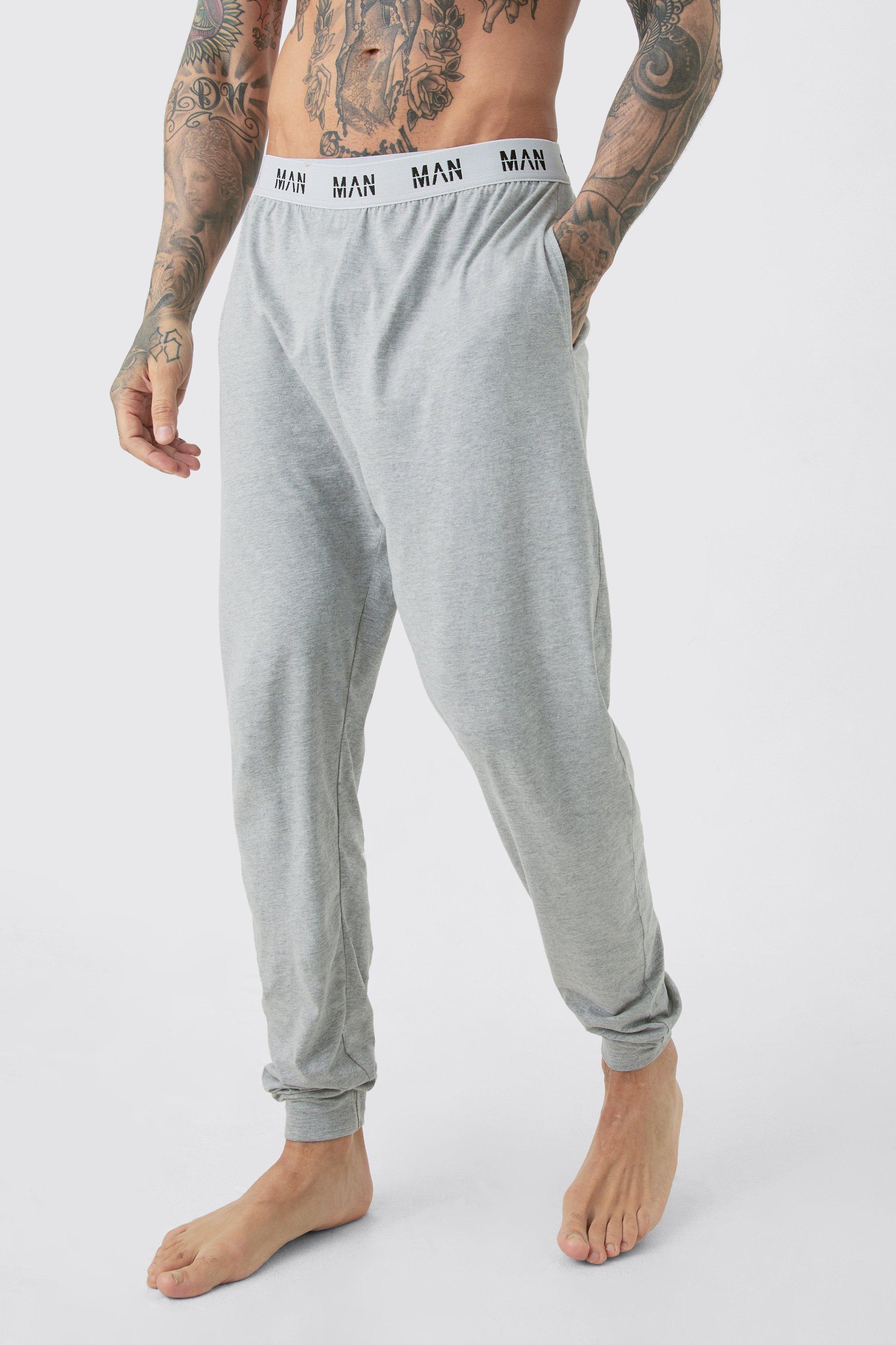 Mens Tall Man Loungewear Joggers In Grey Marl, Grey